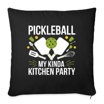 Pickleball My Kinda Kitchen Party - Sofa pillowcase 17,3'' x 17,3'' (45 x 45 cm) - black - Front