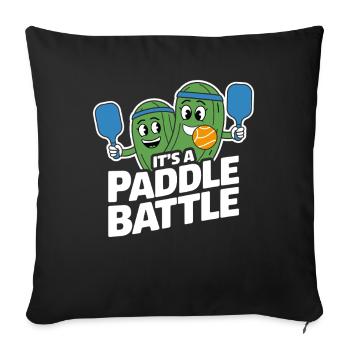 Paddleball Pickleball Cadeau Paddle Battle - Housse de coussin décorative 45 x 45 cm - noir - Devant