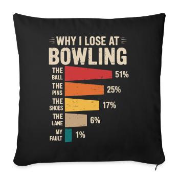 Bowling - Sofa pillowcase 17,3'' x 17,3'' (45 x 45 cm) - black - Front