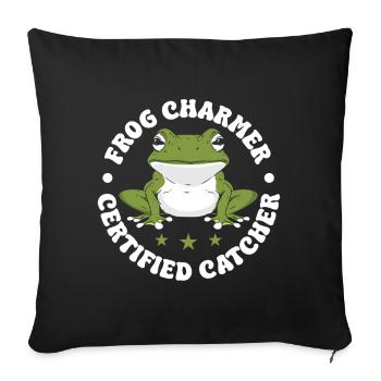 Frog Catcher Charmer Certified Frog - Sofakissenbezug 45 x 45 cm - Schwarz - Vorne