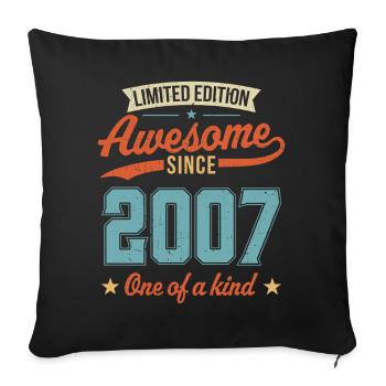 Génial depuis 2007 - Housse de coussin décorative 45 x 45 cm - noir - Devant