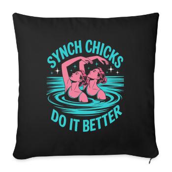 Synchronschwimmen Kunstschwimmen Wassersport - Sofakissenbezug 45 x 45 cm - Schwarz - Vorne