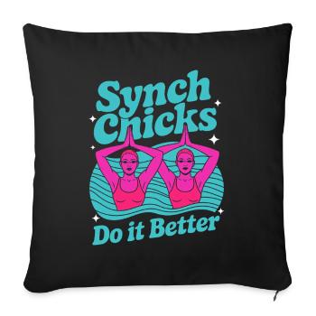 Natation synchronisée Natation artistique Sports nautiques - Housse de coussin décorative 45 x 45 cm - noir - Devant