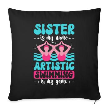 Natation synchronisée Natation artistique Sports nautiques - Housse de coussin décorative 45 x 45 cm - noir - Devant
