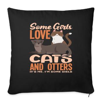 Seeotter-katzen - Sofakissenbezug 45 x 45 cm - Schwarz - Vorne