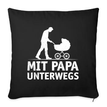 Future papa SUR LA ROUTE AVEC PAPA DRÔLE - Housse de coussin décorative 45 x 45 cm - noir - Devant