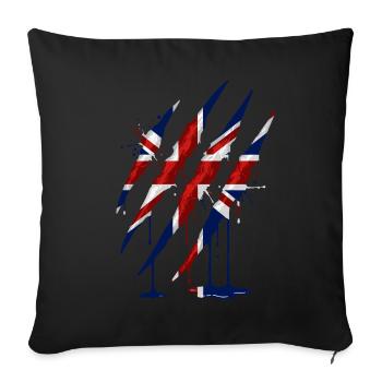 Union Jack Griffe Griffe Marque - Housse de coussin décorative 45 x 45 cm - noir - Devant