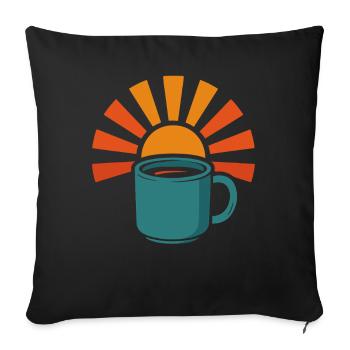 Coffee Sunrise Morning Coffee Lovers Art - Sofa pillowcase 17,3'' x 17,3'' (45 x 45 cm) - black - Front