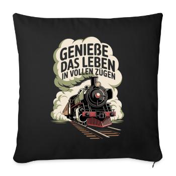 Railway Enjoy life to the fullest Railway - Sofa pillowcase 17,3'' x 17,3'' (45 x 45 cm) - black - Front