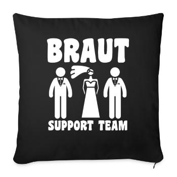 Enterrement de vie de garçon Équipe Mariée Enterrement de vie de jeune fille - Housse de coussin décorative 45 x 45 cm - noir - Devant