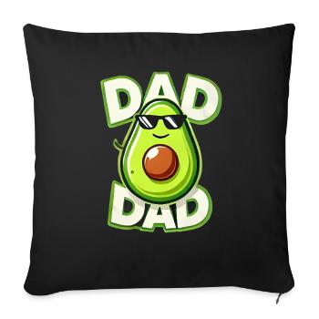 Avocado Dad with Sunglasses, Fathers  - Sofa pillowcase 17,3'' x 17,3'' (45 x 45 cm) - black - Front