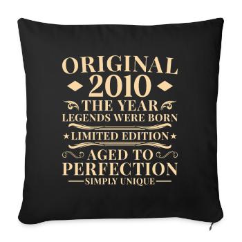 Original 2010 Vintage 16th Birthday - Sofa pillowcase 17,3'' x 17,3'' (45 x 45 cm) - black - Front