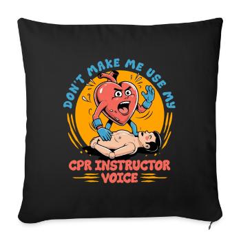 CPR instructor resuscitation emergency doctor - Sofa pillowcase 17,3'' x 17,3'' (45 x 45 cm) - black - Front
