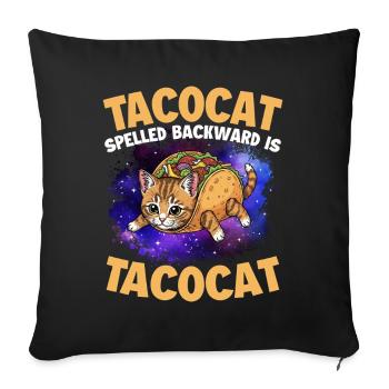 Tacocat Spelled Backward Is Tacocat - Sofa pillowcase 17,3'' x 17,3'' (45 x 45 cm) - black - Front