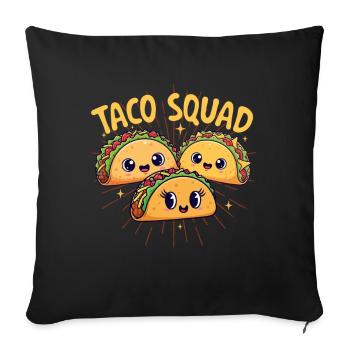 Taco Squad Funny Fiesta Group Vibes - Housse de coussin décorative 45 x 45 cm - noir - Devant