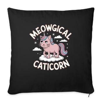 Caticorne miaoucale - Housse de coussin décorative 45 x 45 cm - noir - Devant