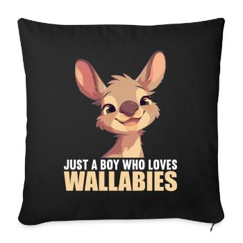 Wallabies Wallaby - Sofa pillowcase 17,3'' x 17,3'' (45 x 45 cm) - black - Front
