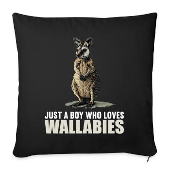 Wallabies Wallaby - Sofa pillowcase 17,3'' x 17,3'' (45 x 45 cm) - black - Front