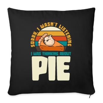 Pie Thinker Meme: I Think of Cake - Sofa pillowcase 17,3'' x 17,3'' (45 x 45 cm) - black - Front