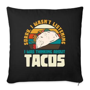 Late Taco Thought Train Retro Design - Sofa pillowcase 17,3'' x 17,3'' (45 x 45 cm) - black - Front