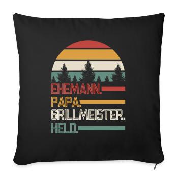 Grill Master Dad Father Father's Day - Sofa pillowcase 17,3'' x 17,3'' (45 x 45 cm) - black - Front