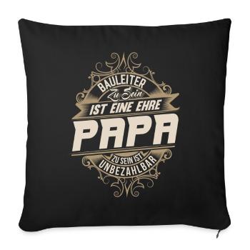 Construction Manager Dad - Sofa pillowcase 17,3'' x 17,3'' (45 x 45 cm) - black - Front