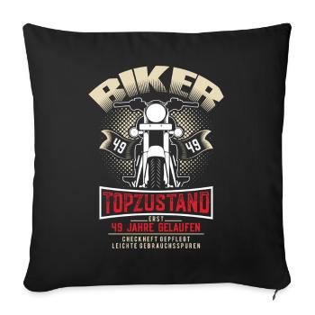 49th Birthday Motorcyclist Motorcycle - Sofa pillowcase 17,3'' x 17,3'' (45 x 45 cm) - black - Front