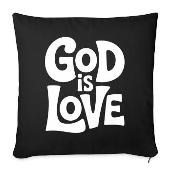 Dieu est amour Jésus Foi chrétienne - Housse de coussin décorative 45 x 45 cm - noir - Devant