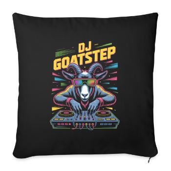 DJ Goatstep Chèvre Rave EDM Dubstep Vibes - Housse de coussin décorative 45 x 45 cm - noir - Devant
