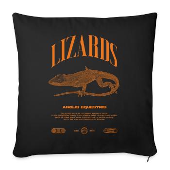 Cuban Knight Anole Reptile Keeper Lizard - Sofa pillowcase 17,3'' x 17,3'' (45 x 45 cm) - black - Front