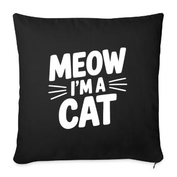 Miaou, je suis un chat - Housse de coussin décorative 45 x 45 cm - noir - Devant