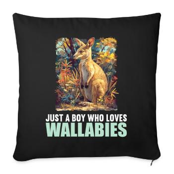 Wallabies Wallaby - Sofa pillowcase 17,3'' x 17,3'' (45 x 45 cm) - black - Front