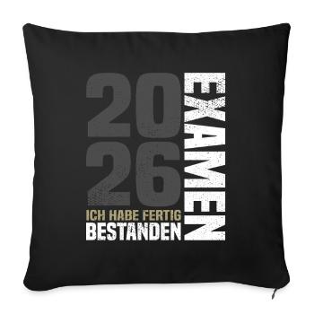 Exam passed 2026 - I'm done - Sofa pillowcase 17,3'' x 17,3'' (45 x 45 cm) - black - Front