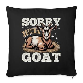Funny Farm Animal Goat - Sofa pillowcase 17,3'' x 17,3'' (45 x 45 cm) - black - Front