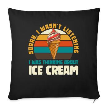 Retro Eiscreme Humor Kreis - Sofa pillowcase 17,3'' x 17,3'' (45 x 45 cm) - black - Front