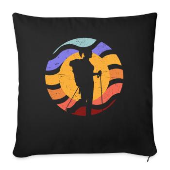 Silhouette de la caméra Sun Path - Housse de coussin décorative 45 x 45 cm - noir - Devant