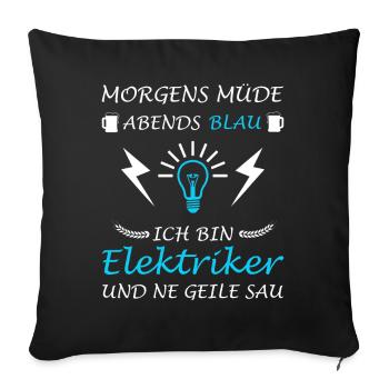 Electrician Master Electronics Technician Electrician - Sofa pillowcase 17,3'' x 17,3'' (45 x 45 cm) - black - Front