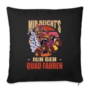J’en ai assez, je fais du quad, du quad - Housse de coussin décorative 45 x 45 cm - noir - Devant