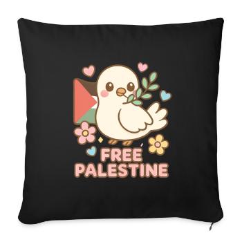 Palestine Libre - Free Palestine - Housse de coussin décorative 45 x 45 cm - noir - Devant