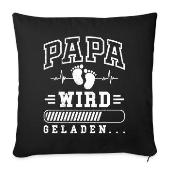 Dad-to-be DADDY IS LOADING FUNNY - Sofa pillowcase 17,3'' x 17,3'' (45 x 45 cm) - black - Front