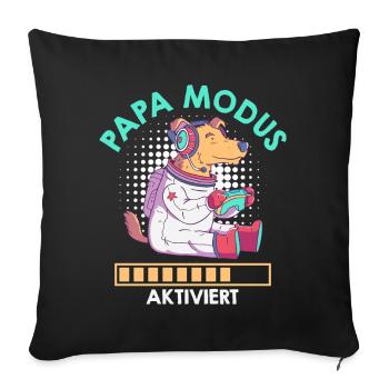 Werdender Vater PAPA MODUS AKTIVIERT Lustig - Sofakissenbezug 45 x 45 cm - Schwarz - Vorne
