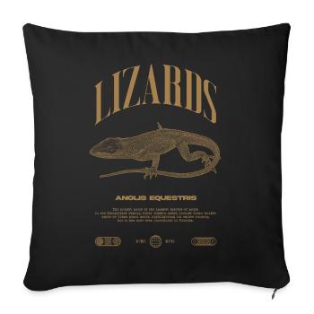 Cuban Knight Anole Reptile Keeper Lizard - Sofa pillowcase 17,3'' x 17,3'' (45 x 45 cm) - black - Front