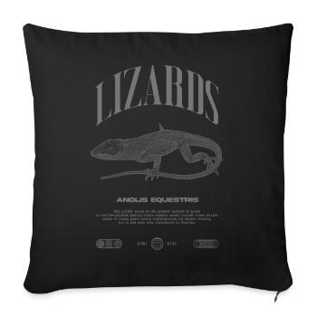 Cuban Knight Anole Reptile Keeper Lizard - Sofa pillowcase 17,3'' x 17,3'' (45 x 45 cm) - black - Front