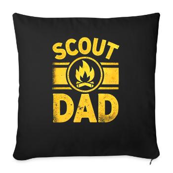 Scout Dad Campfire, Funny Outdoor Father  - Sofa pillowcase 17,3'' x 17,3'' (45 x 45 cm) - black - Front