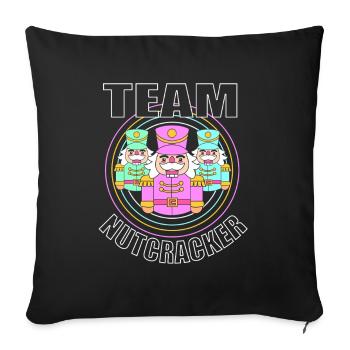 Nussknacker Weihnachten - Sofakissenbezug 45 x 45 cm - Schwarz - Vorne