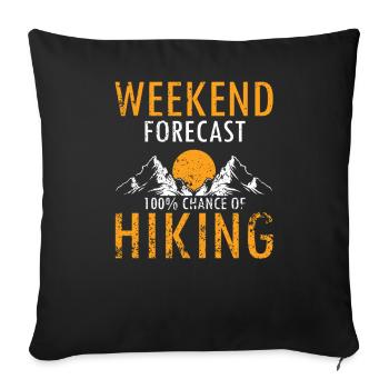 Weekend Forecast 100 Percent Hiking Adventure - Sofa pillowcase 17,3'' x 17,3'' (45 x 45 cm) - black - Front