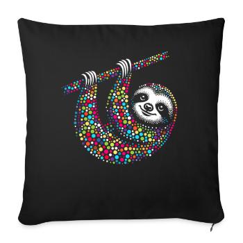 Spotty Rainbow Dotted Sloth Mosaic - Sofa pillowcase 17,3'' x 17,3'' (45 x 45 cm) - black - Front