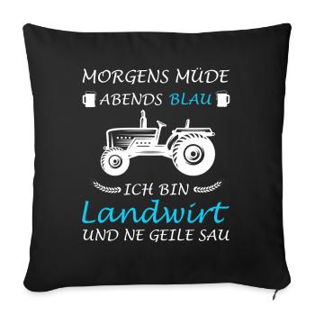 Farmer Agriculture Tractor Tractor Driver - Sofa pillowcase 17,3'' x 17,3'' (45 x 45 cm) - black - Front