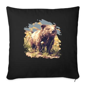 Wombats Wombat - Sofa pillowcase 17,3'' x 17,3'' (45 x 45 cm) - black - Front
