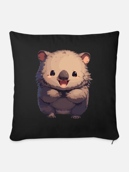 Wombats Wombat - Sofakissenbezug 45 x 45 cm - Schwarz